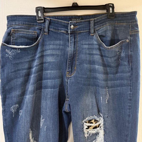 Judy Blue Workin' It Leopard Patch‎ Skinny Jeans, size 20W - Picture 2 of 9